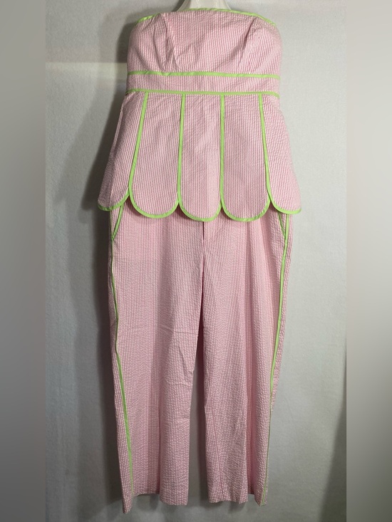 Lilly Pulitzer Pants - Lilly Pulitzer VINTAGE WHITE LABEL Pink White Stripe 2 Piece Set Top Capri 6